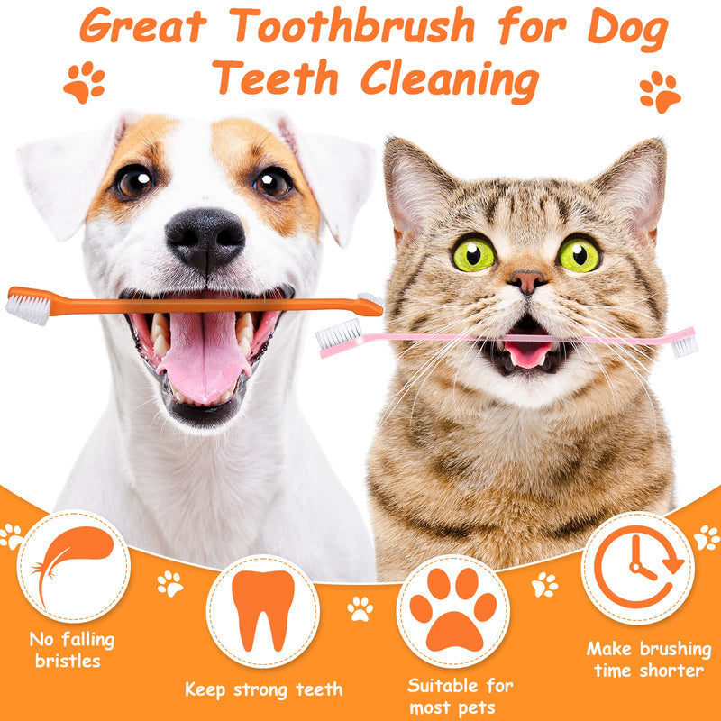 70 Pieces Dog Tooth Brush PET Toothbrush Soft Grooming Dogs Toothbrush Dog Double Sided Toothbrush Puppy Long Handle Tooth Brush for Large and Small Teeth Cleaning Dental Oral Care (Colorful) Colorful - PawsPlanet Australia