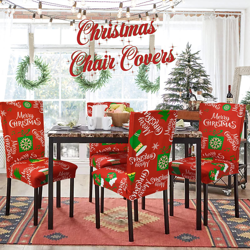 6 Pack Christmas Chair Covers for Dining Room Printed Stretch Chair Slipcovers Dining Chair Slipcover Parsons Chair Protector Covers for Christmas Decoration Home Decor (Christmas Tree) Christmas Tree Set of 6 - PawsPlanet Australia