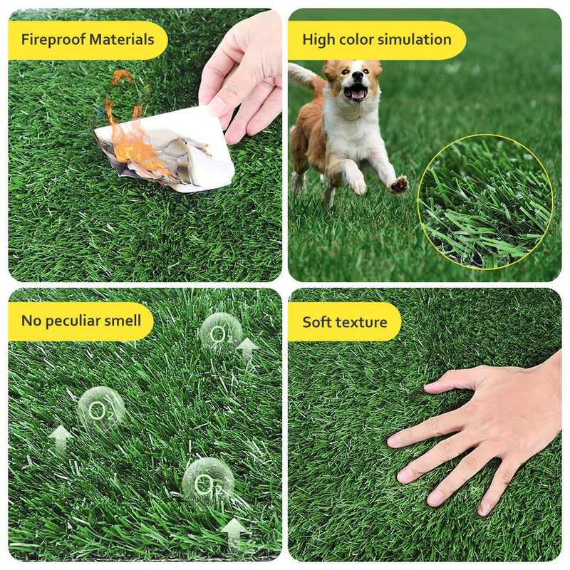 [Australia] - TSIANHUZY Dog Grass Pad, 2-Pack Portable Grass Pee Pads for Dogs Washable Professional Dog Grass Mat Training Grass Pee Pad for Indoor Outdoor Porches Apartments and Grass Turf Mat Replacement 14"x18" 