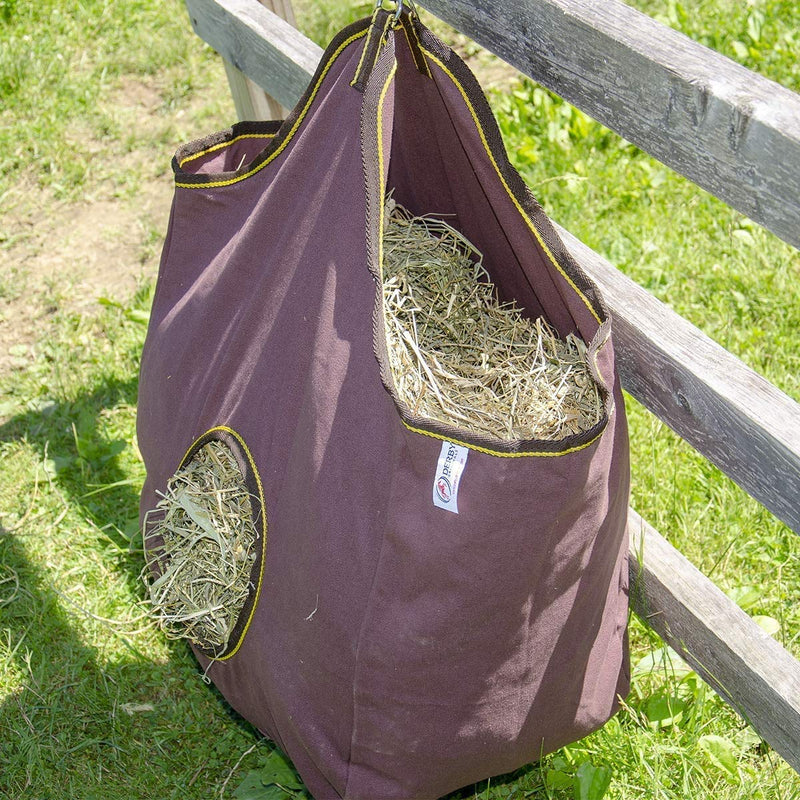 Derby Originals Large D-Ring Canvas Horse Hay Bag with Extra Wide Gusset and Six Month Warranty Black - PawsPlanet Australia