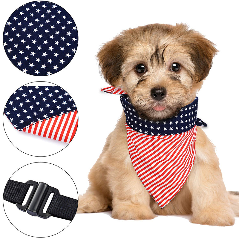 Weewooday 3 Pieces USA Dog Bandana American Flag Bow Tie Washable Dog Neck Bandana Medium Puppy Kerchief for 4th of July Independence Day - PawsPlanet Australia