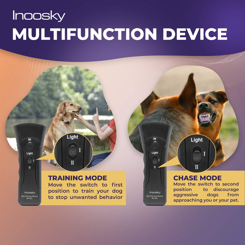 Inoosky Dog Barking Deterrent, Handheld Ultrasonic Dog Trainer - Stop Barking Devices Black - PawsPlanet Australia