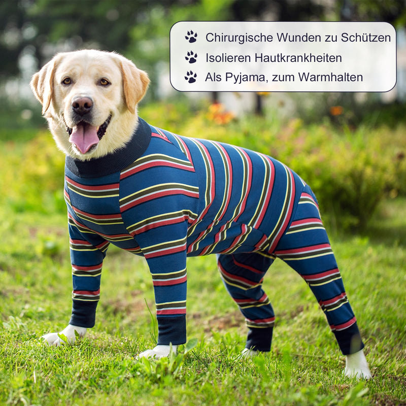 Axcimond dog bodysuit after surgery dog one-piece dog bodysuit castration bitch/male surgery body dog recovery suit for dogs after surgery long-sleeved wound protection suits alternative to neck collars for dogs 3XL navy blue - PawsPlanet Australia
