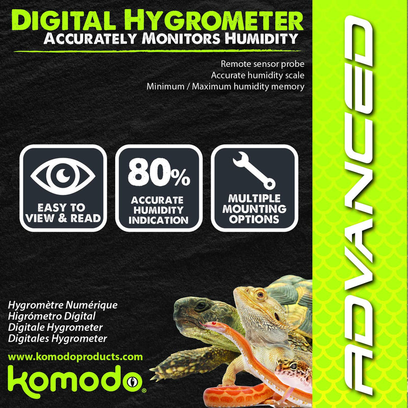 Komodo Advanced Digital Hygrometer - PawsPlanet Australia