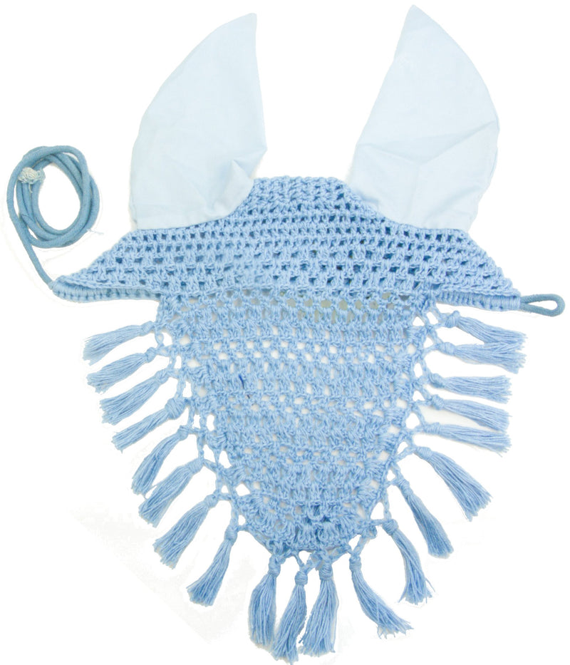 Intrepid International Fancy Crochet Fly Veil, Horse Size Light Blue - PawsPlanet Australia