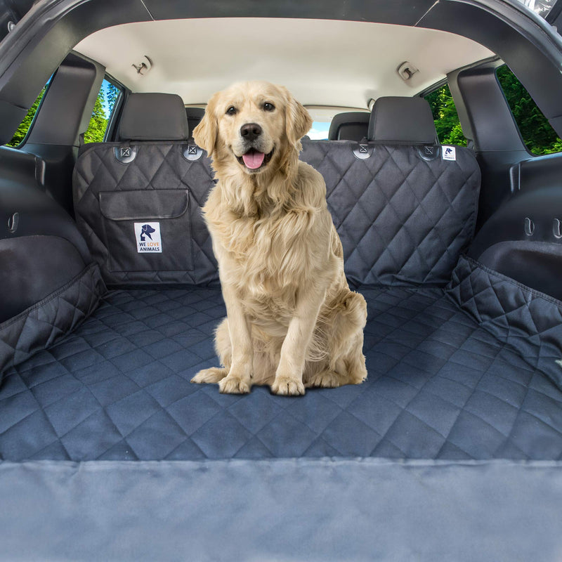 [Australia] - Dog Car Seat Cover & Cargo Liner rear Bench! Convertible Hammock Shaped Comfort Accessory for Cars, SUVs, Trucks & Carriers. Waterproof, Nonslip, Washable Pet Backseat Protector, Pets Blanket & Bag black 