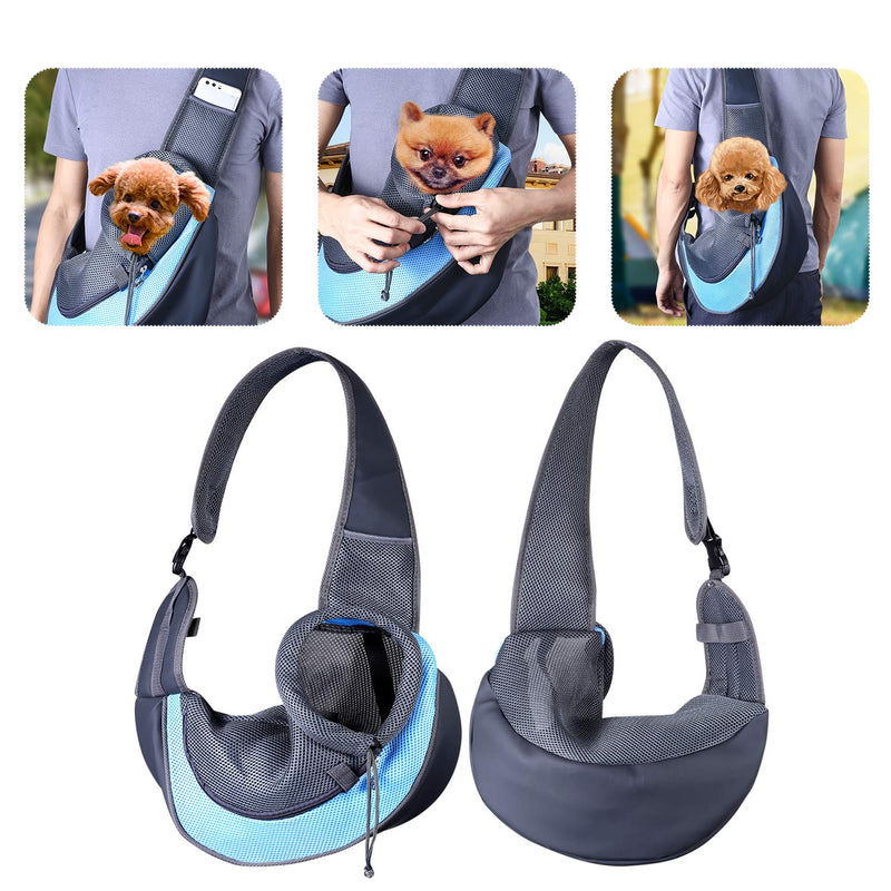 Pet Carrier, Dog Hand-free Carrier Bags, Adjustable Breathable Cat and Puppy Carrier Bag for Walking Travel Daily Use(S Blue) - PawsPlanet Australia