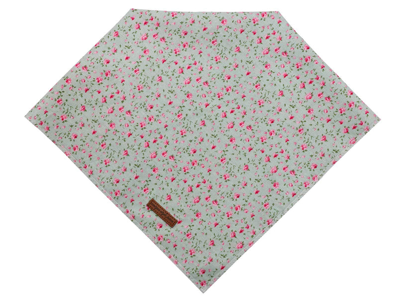unique style paws Dog Bandanas 1PC Washable Bibs Scarf, Pet Dog Kerchief, Cotton Triangle Dog Scarfs for Small Medium Large Girl or Boy Dogs and Cats L Green Flower - PawsPlanet Australia