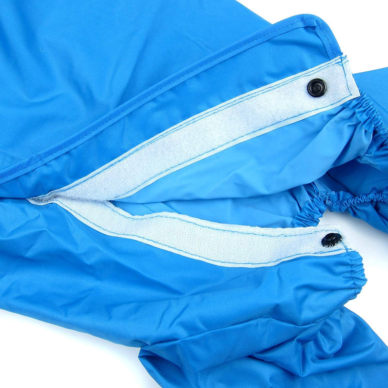 Morezi Waterproof Dog Raincoat with Removable Hoodie, Windproof Rain Snow Jacket, Outdoor Adjustable Drawstring, Waterproof Rain Jacket with Hood & Collar Hole - Blue - 012# 12# (Length: 32CM) - PawsPlanet Australia