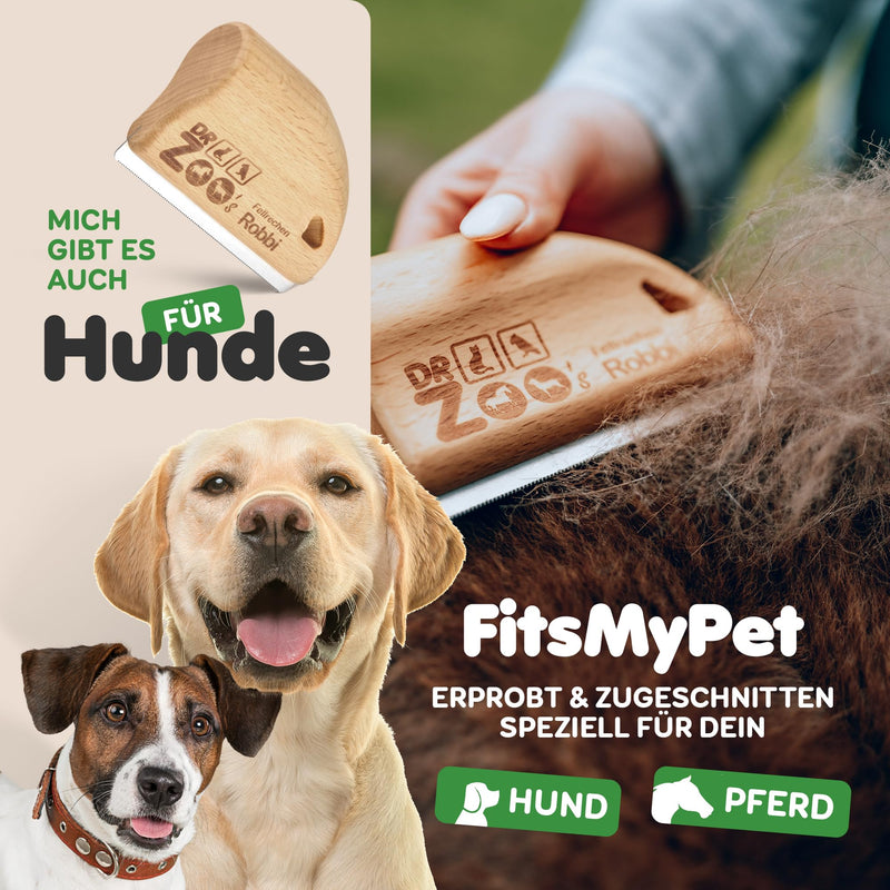DR Zoo horse curry comb Robbi - the fur change helper for your horse - the best curry comb for horses in fur change wood - PawsPlanet Australia