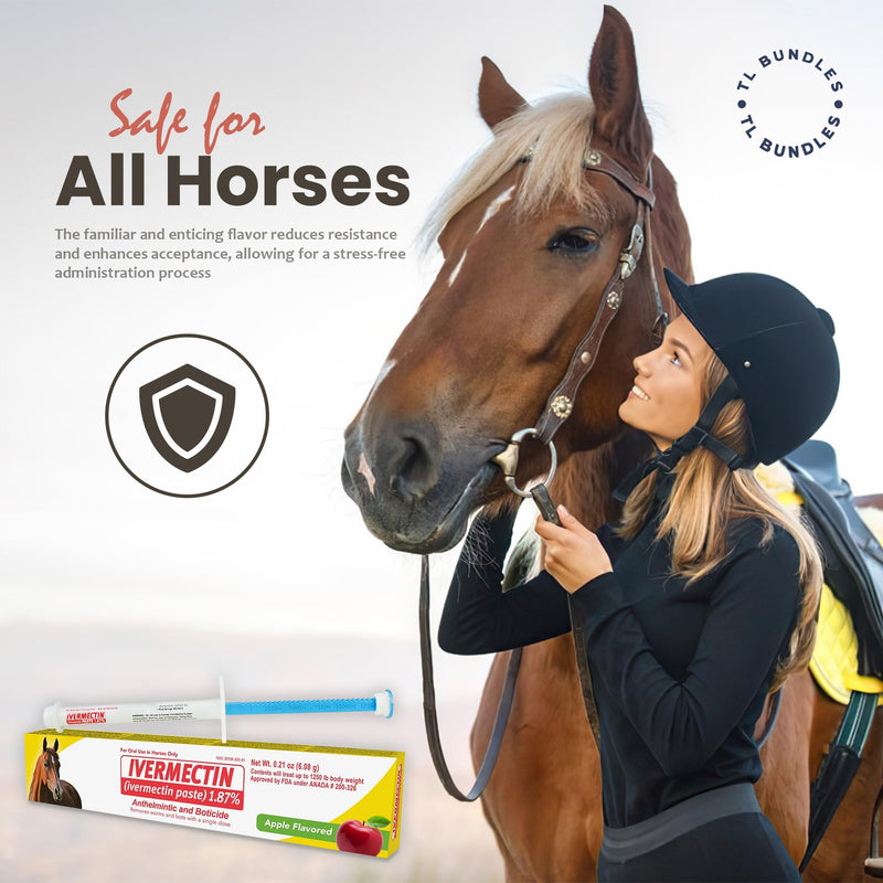 Ivermectin Paste - Horse Wormer 6.08 Grams (3-Pack) + TL Bundles Sticker Included - PawsPlanet Australia