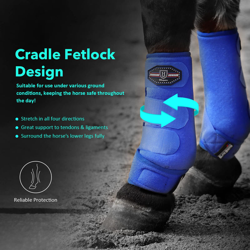 Harrison Howard Horse Sport Medicine Front Shock-Absorbing Boots All-Round Lower Limb Protection & Support Sport Boots Athletic Boots Perfect for Endurance Training and Performance Medium Aquamarine - PawsPlanet Australia