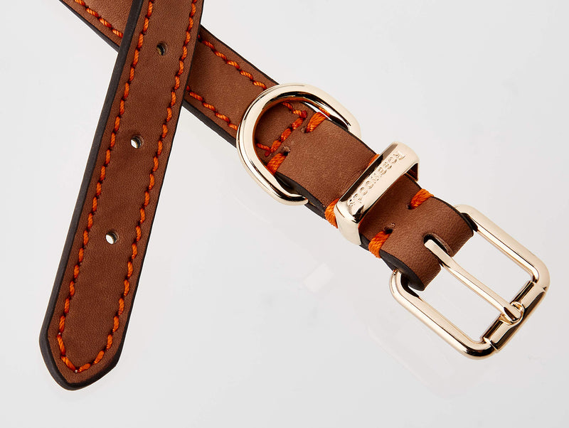 Rosewood Luxury Leather Dog Collar, Brown 1 - PawsPlanet Australia