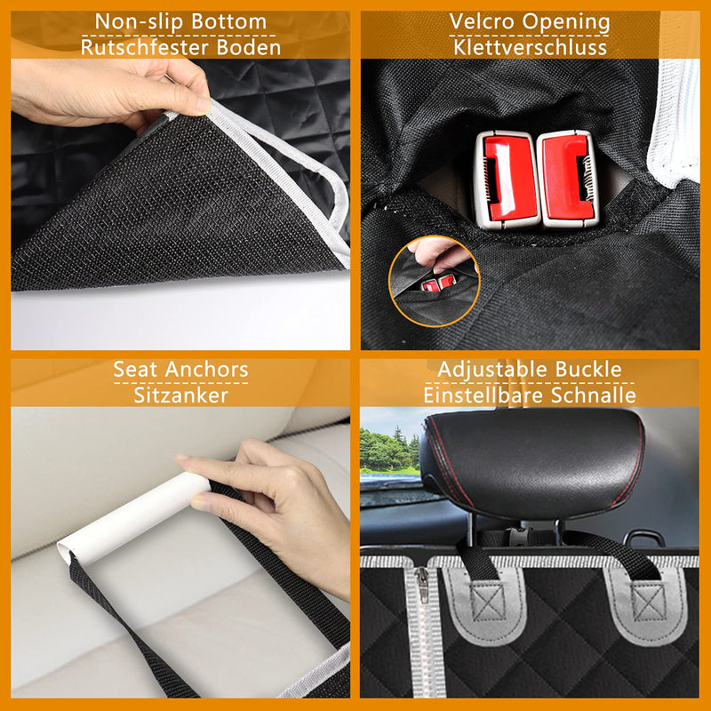 Lydonberg Dog Car Seat Cover - Waterproof ScratchProof Nonslip Back Seat Cover - Car Seat Cover with Side Flaps - Universal fits All Cars(Black) - PawsPlanet Australia