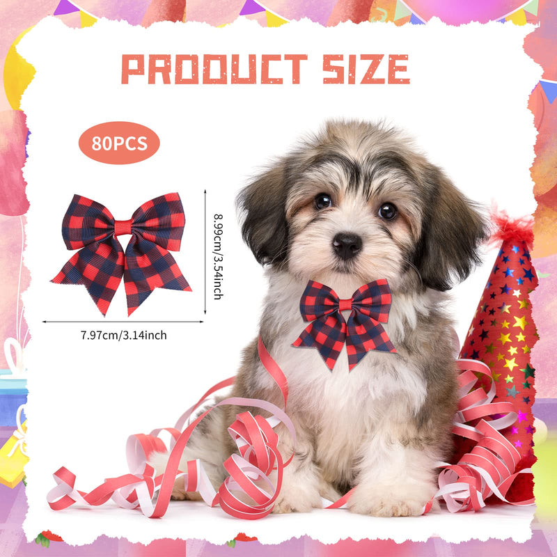 80 Pcs Dog Bow Ties Assorted Pattern Dog Bowtie Adjustable Dog Collar Bows Cat Bowtie Collar Dog Bowknot for Small Medium Basic Puppy Pet Photography Festival Grooming Party (Floral Bowknot) Floral Bowknot - PawsPlanet Australia