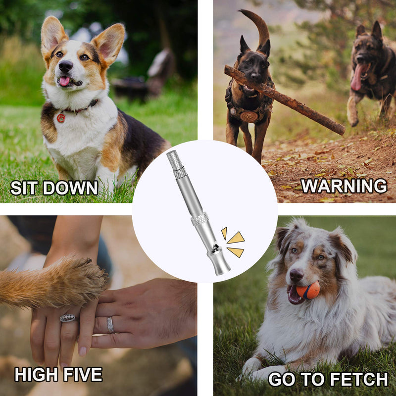 Selinoy Dog Whistle, Adjustable Pitch for Stop Barking Recall Training- Professional Dogs Training Whistles Tool for with Free Black Strap Lanyard white - PawsPlanet Australia