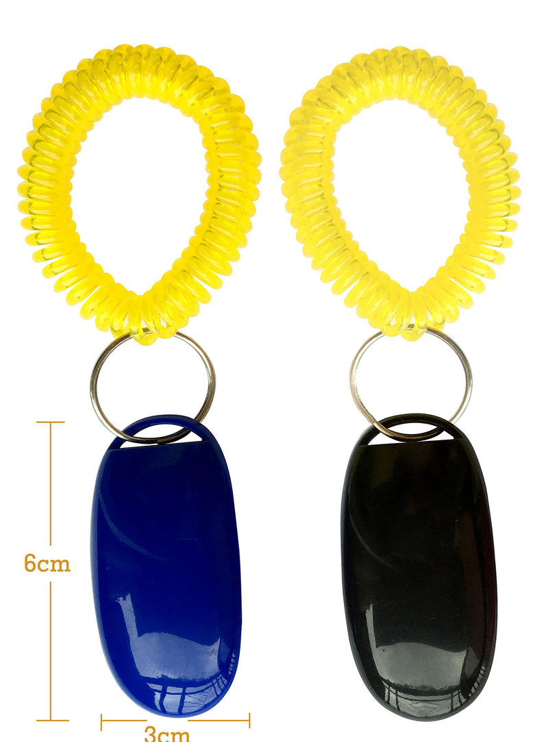 [Australia] - HoAoOo Pet Training Clicker with Wrist Strap - Dog Training Clickers (Black + Blue) 