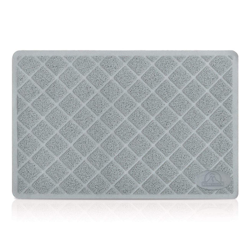 [Australia] - Pet Union Jumbo Cat Litter Mat, 35 x 22 in, Fashionable Design, Phthalate Free, Captures and Traps Litter, Slip-Resistant, Soft on Paws, Premium Comfort for Your Furry Friend! (Light Grey) 