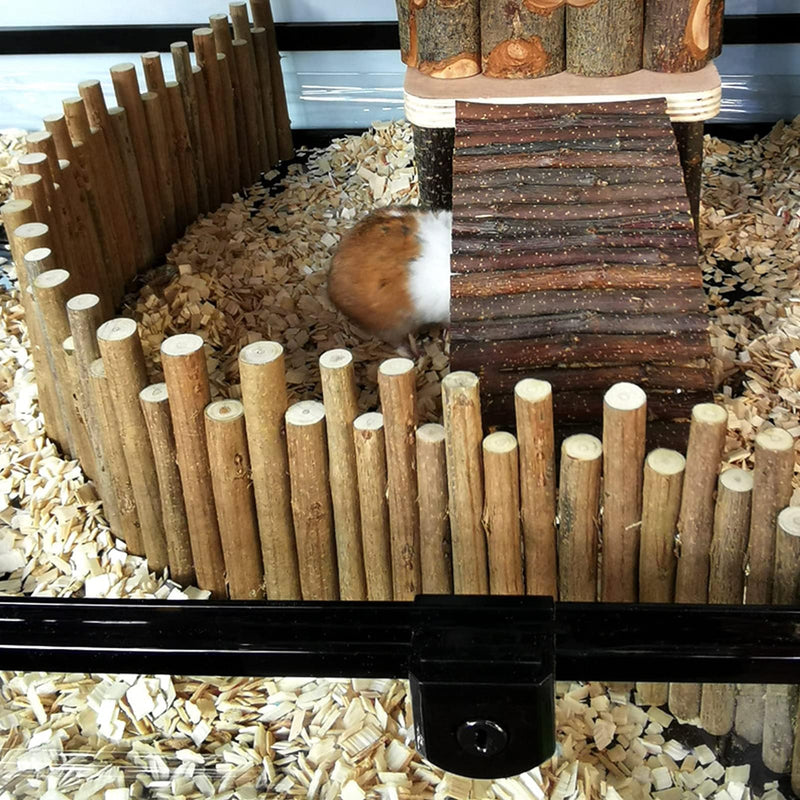 Hamster wooden fence, hamster toy, rat ladder bridge, hamster chew toy, toy wooden ladder, rat ladder bridge toy wooden ladder natural hiding place outdoor enclosure (60 cm) 60 cm - PawsPlanet Australia