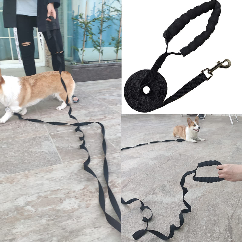 Mainiusi Dog Training Lead Leash 6m /20ft Extra Long Line Dog Rope for Large, Medium, Small Dogs Pet Nylon Recall Lead for Camping Tracking Training Obedience Backyard Playing Running 6m with padded handle Black - PawsPlanet Australia