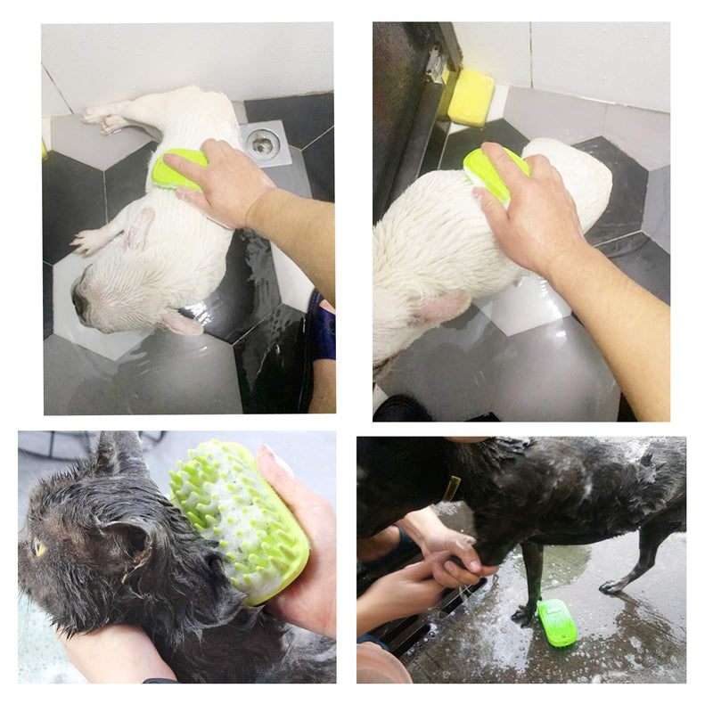 [Australia] - Dog Silicone Shampoo Brush, Easy to Clean Dog Bath Brush, Soft Massage Comb Brushing for Medium to Long Haired Medium Large Pets and Cats（2 Pack 1 