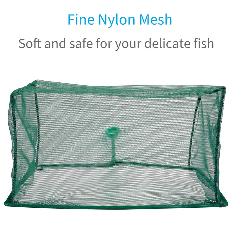 [Australia] - Pawfly 8 Inch Aquarium Fish Net Fine Mesh Fish Catch Nets with 10.5 inch Plastic Handle - Green 