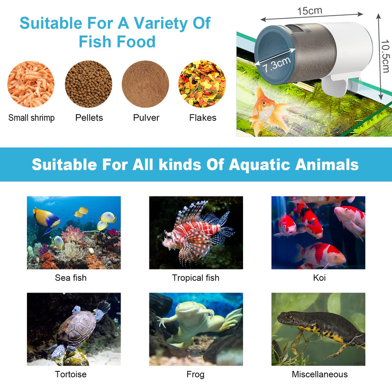 Automatic Fish Feeder，for Aquarium Fish Tank - LCD Display Automatic Timer Fish Food Feeder for Weekend Holiday, - PawsPlanet Australia