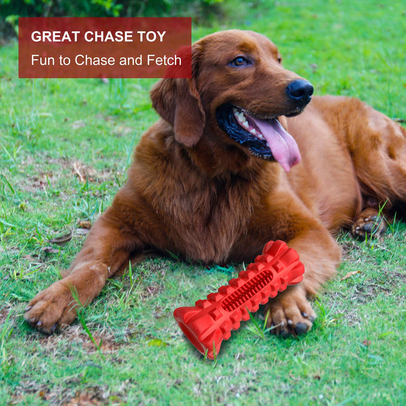 Funow Dog Toy Tough Dog Chew Toy Durable Squeaky Dog Almost Indestructible Toys Large for Extreme Chewers Boredom Strong Rubber Training Tough Long Lasting Teething Interactive Great Gift for Dogs Orange - PawsPlanet Australia