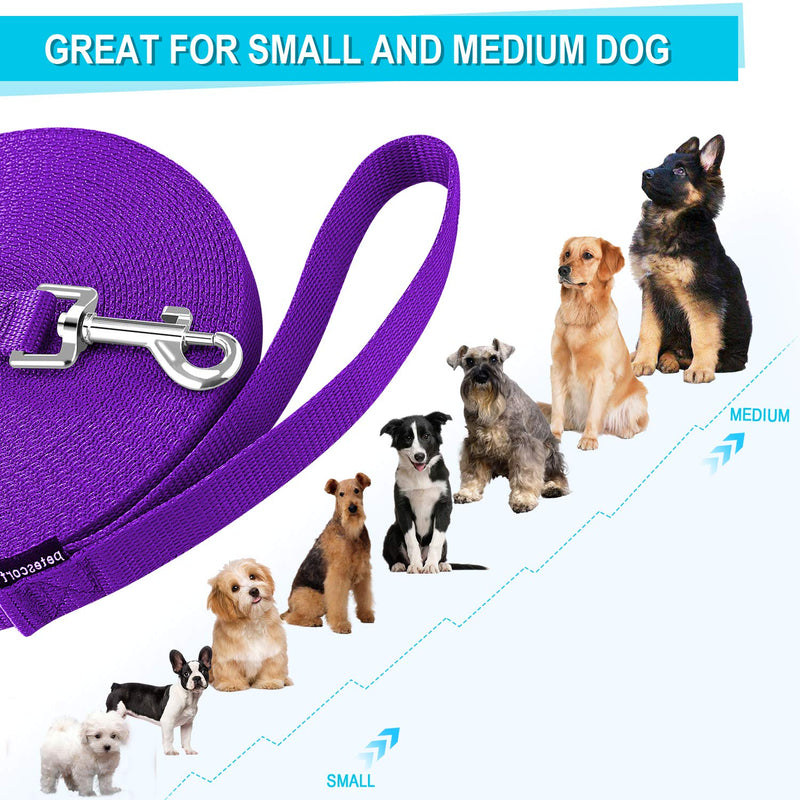 [Australia] - petescort 15 ft 20 ft 30 ft 50 ft Long Lead-Training Leash/Long Line Dog Leash Great for Dog/Puppy Training,Play,Camping,Extra Long Dog Leash 30 Feet Purple 