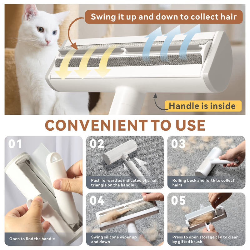 Baytion pet hair remover lint roller, cat hair remover for pet hair, self-cleaning reusable lint brush for removing dog hair and cat hair from sofa, carpet, bed and furniture - PawsPlanet Australia