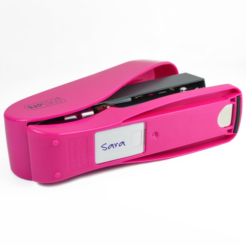 Rapesco 1468 Luna Less Effort Stapler with 2000 Staples, 50 Sheet Capacity, Fuchsia Hot Pink Luna Set - PawsPlanet Australia