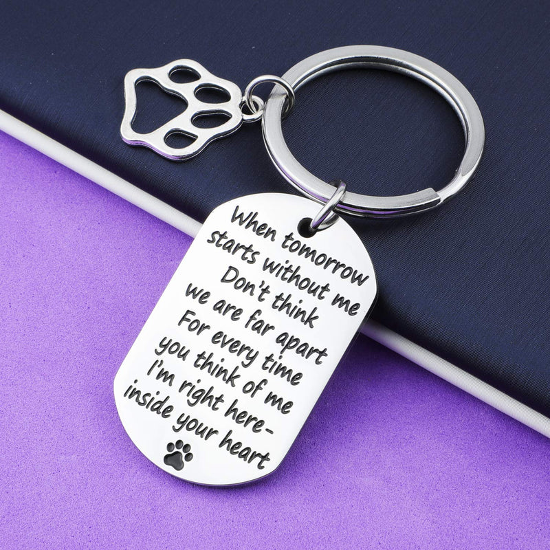 [Australia] - EIGSO Pet Memorial Keychain Pet Rememberance Gift When Tomorrow Starts Without Me Pet Dog Pet Cat Sympathy Gift for Pet Lover when tomorrow starts KR 