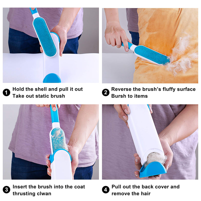 [Australia] - Dog Hair Remover – Pet Hair Remover - Set with Silicone Shedding Mitt, Reusable Double-Side -  Pet Fur Remover - Self-Cleaning Brush – Grooming Set for Cats and Dogs – 3 Pet Hair Remover Tools 