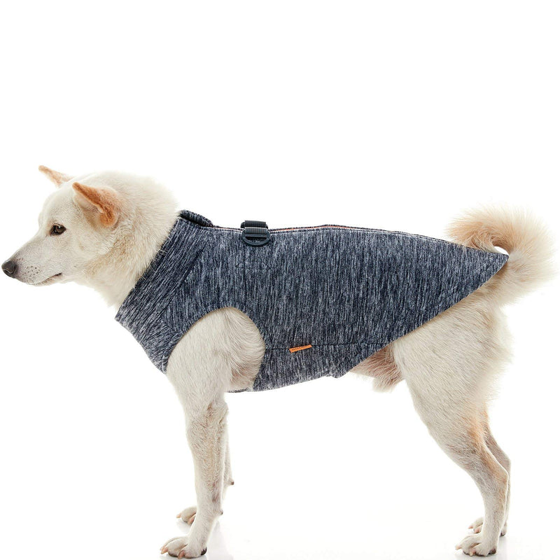 Gooby Zip Up Fleece Dog Sweater - Gray Wash, Large - Warm Pullover Fleece Step-In Dog Jacket with Dual D Ring Leash - Winter Small Dog Sweater - Dog Clothes for Small Dogs Boy and Medium Dogs Large chest (51 cm) - PawsPlanet Australia