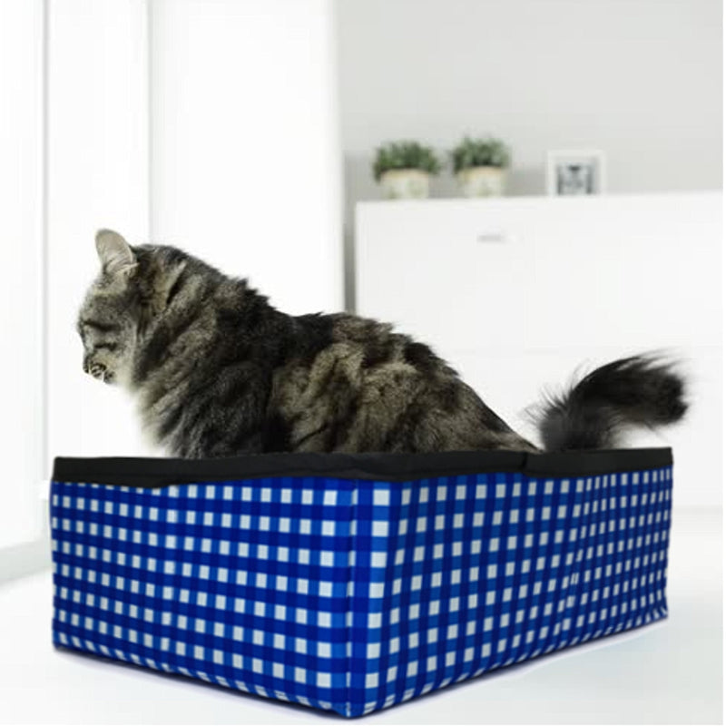 Pet Fit For Life Collapsible Portable Cat Litter Box - Foldable and Packable for Travel with Kitty - Includes Bonus Collapsible Water Bowl - PawsPlanet Australia
