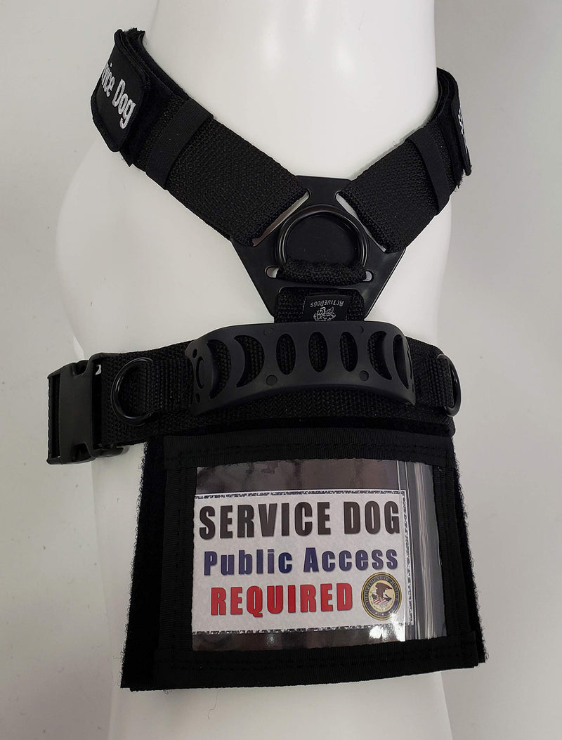 [Australia] - Activedogs No Pull Service Dog Strap Harness - Front D-Ring - Release Buckle Loop Straps & Back Plate for Patches - Fully Adjustable Form Fitted Med/Large (girth 22"-32") 