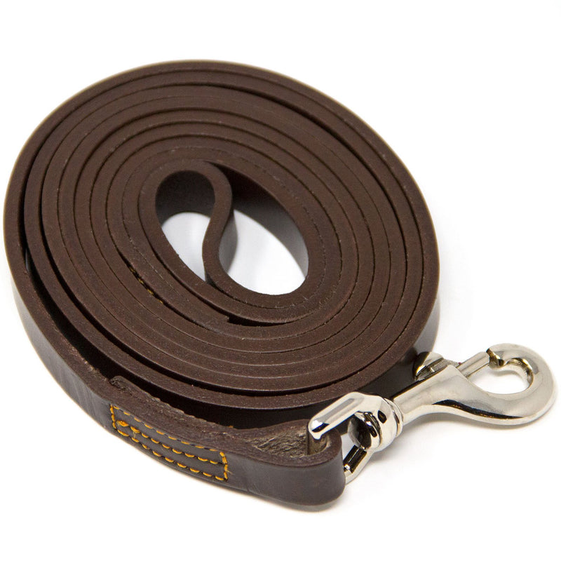 [Australia] - Hero Leather Training Leash - 6 Foot Brown 