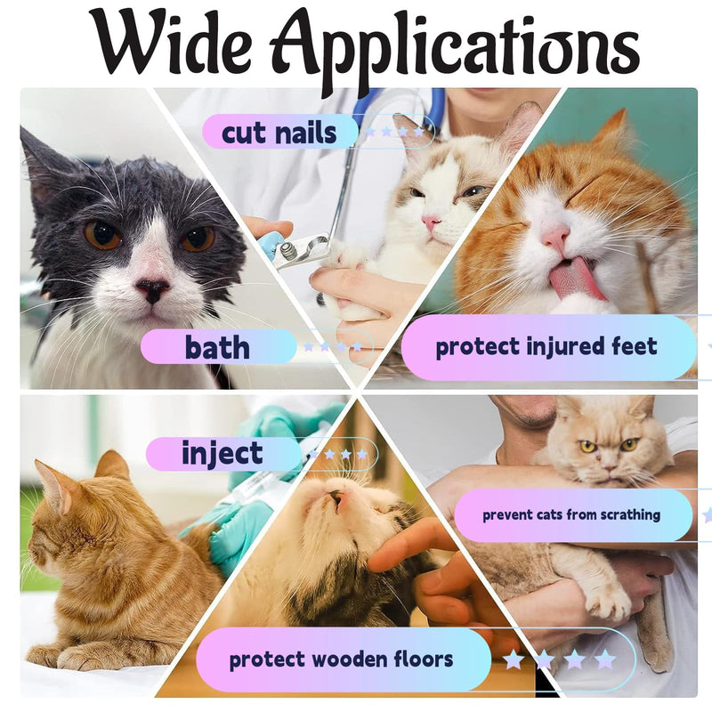 Zouwel Claw Covers for Cats: Scratch Protection for Cats Breathable Mesh Cat Paw Covers Cat Claw Covers Caps for Cat Syringe Grooming Bathing (M) M - PawsPlanet Australia
