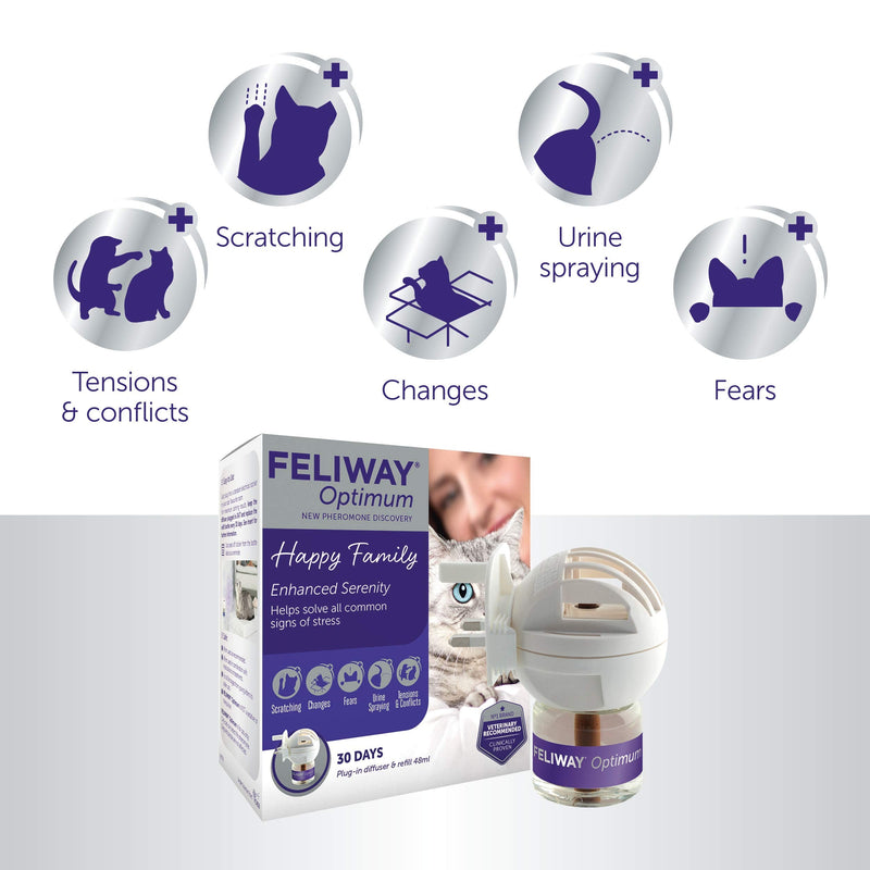 FELIWAY Optimal Refill, the Best Solution for Relieving Cat Anxiety, Cat Conflicts and Stress in the House, 48ml (Pack of 1) - PawsPlanet Australia