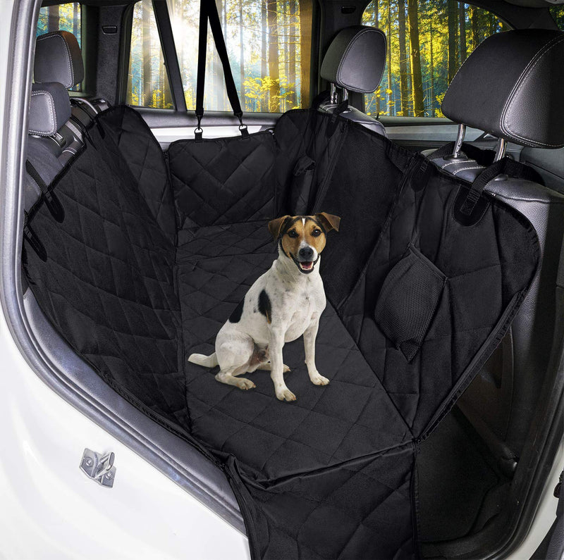Paws Loving Car Back Seat Liner for Dogs - Universal Waterproof Non Slip Dog Car Back Seat Cover with Side Door Protection - Easy Clean Dog Car Seat Cover - Heavy Duty Car Seat Protector One Size Black - PawsPlanet Australia