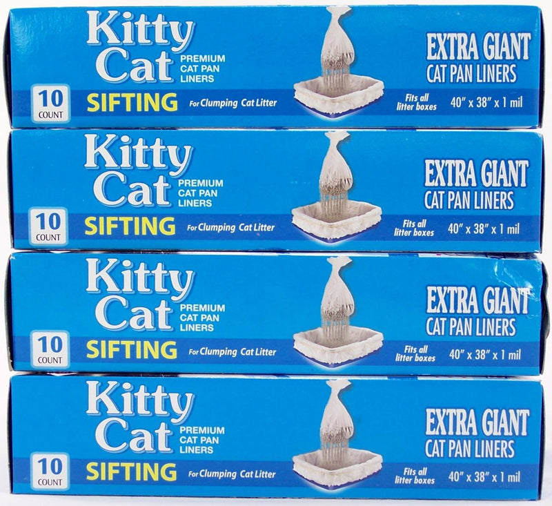 [Australia] - Kitty Cat Sifting Litter Box Liners- 10 Per Box Plus 1 Transfer Liner Per Box- 40 in X 38 in (4 Pack/boxes) 