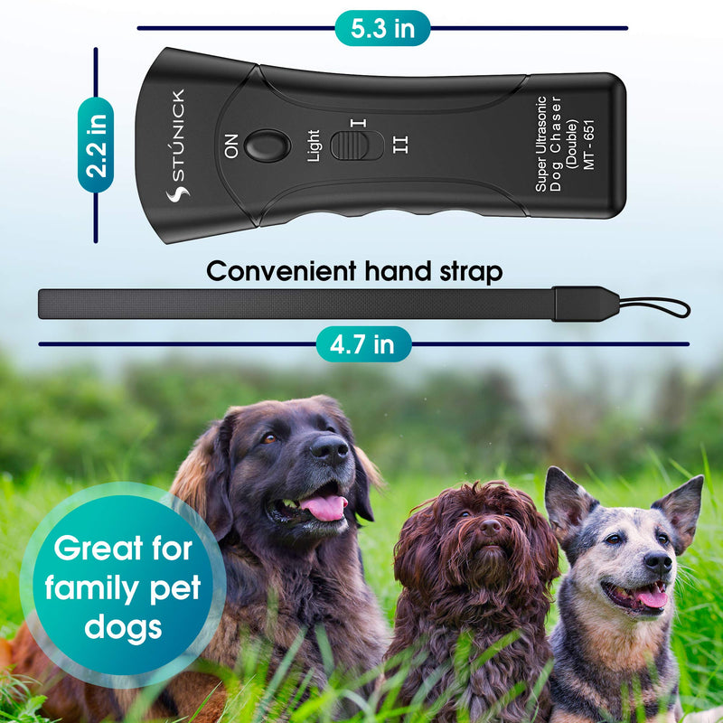 [Australia] - STÙNICK Handheld Anti Barking Device. Ultrasonic Dog Bark Deterrent with Multi-Function Dog Bark Control. Pet Anti-Barking Silencer and Trainer. No Collar Indoor & Outdoor Stop Barking Dog Device 