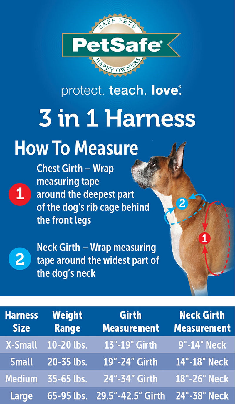 [Australia] - PetSafe 3 in 1 Harness - No-Pull Dog Harness - for X-Small, Small, Medium and Large Breeds - from the Makers of the Easy Walk Harness Black Extra Small 