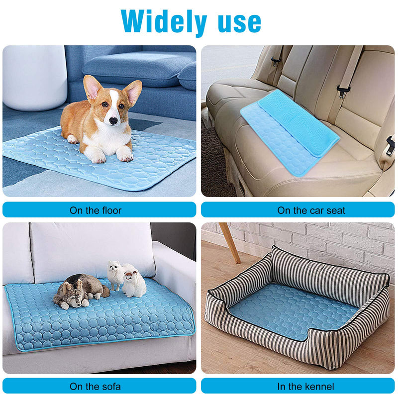 Cooling Mat for Dogs Cats, Dog Cooling Mat Pet Self Cooling, Dog Cooling Pad Dog Cooling Supplies Cooling Mat, Pet Indoor/Outdoor Summer Pet Cooling Mat Dog Cat Bed Mats 28"x22" Blue 28x22IN - PawsPlanet Australia