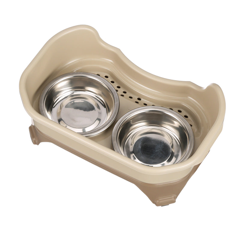 Neater Feeder Express Elevated Dog and Cat Bowls - Raised Pet Dish - Stainless Steel Food and Water Bowls for Small to Large Dogs and Cats S (for Cats) Cappuccino - PawsPlanet Australia