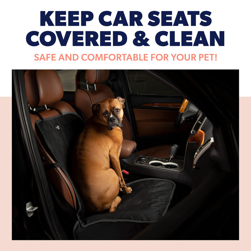 Active Pets Front Seat Dog Cover, Durable Protector Against Mud & Fur Waterproof, Scratch Proof & Nonslip Seat Pet Cover -Dog Car Seat Cover for Front Seat for Cars, Trucks & SUVs Black - PawsPlanet Australia