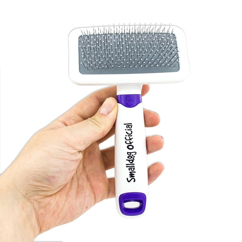 [Australia] - Smalldog Official, Sensitive Skin Gentle Dog Brush, for Small and Toy Breed Dogs to Remove Loose Hair, Mats, Dirt, Stickers, Detangling – Pain Free Grooming 