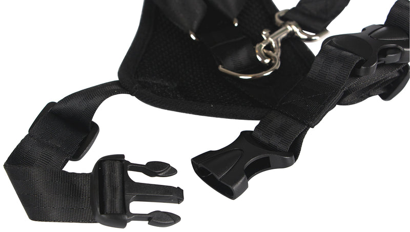 [Australia] - PUSTOR Vest Harness Dog Seat Belt Adjustable Black Pet Safety Leashes for Large Small with Car Seat Belt 