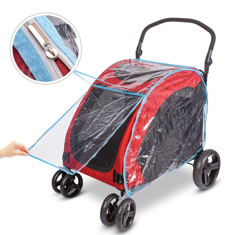 Cover Rain Cover, Only Cover for Dog Stroller, Zipper Front Opening, Easy to Get On/Off with Breathable Window - Dog Stroller Rain Cover - PawsPlanet Australia