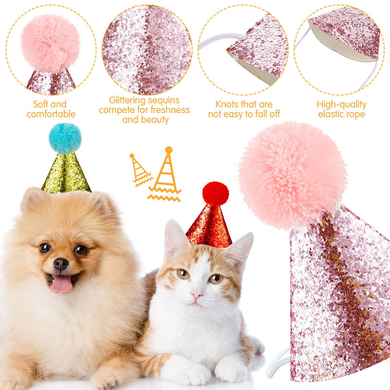 Frienda 4 Pieces Dog Birthday hat for Pets Party Decoration Accessories pet Headband Hats Charms Grooming Accessories - PawsPlanet Australia